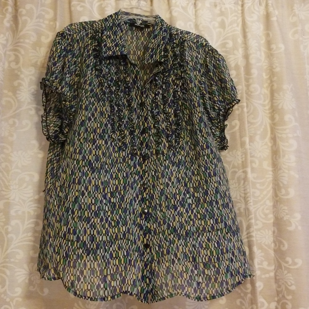 Multi colored sheer blouse